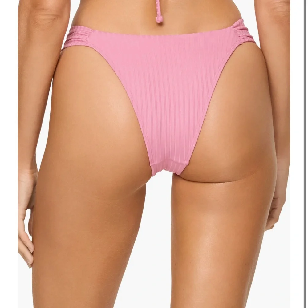 L*Space Bikini Set 💖 Pink Ribbed Effie Top & Dolce Bottom Bitsy Size M NWT